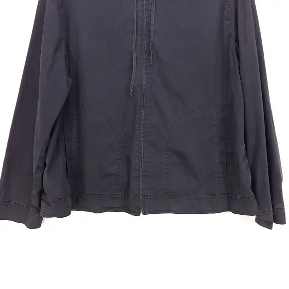 Weekend Max Mara Full Zip Hoodie Jacket Size 12 Black Pockets Drawstring - Picture 5 of 15